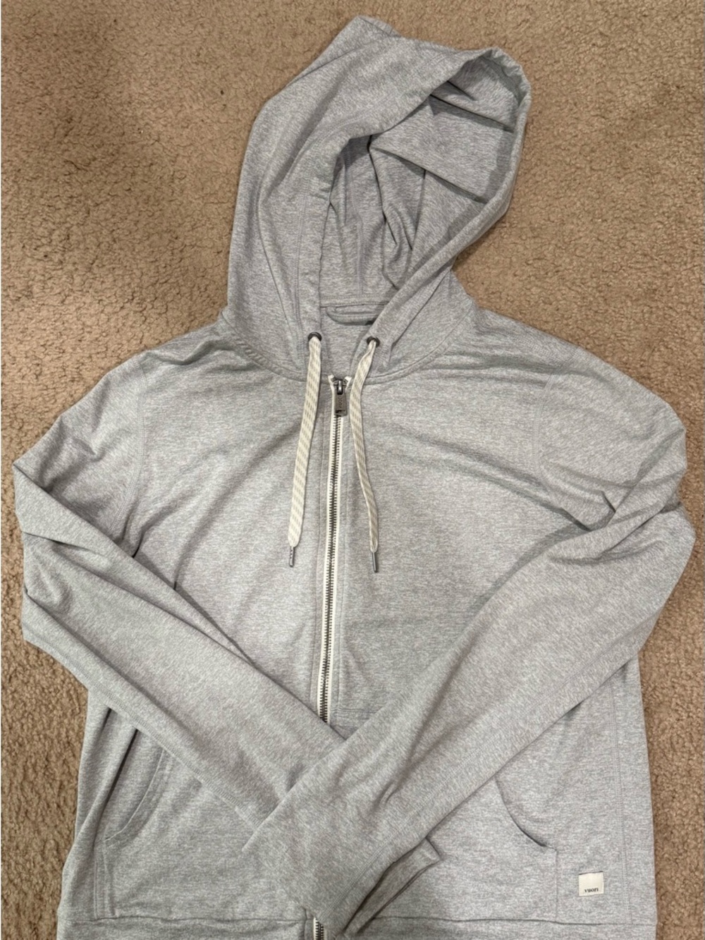 Vuori Light Gray Zip Hoodie